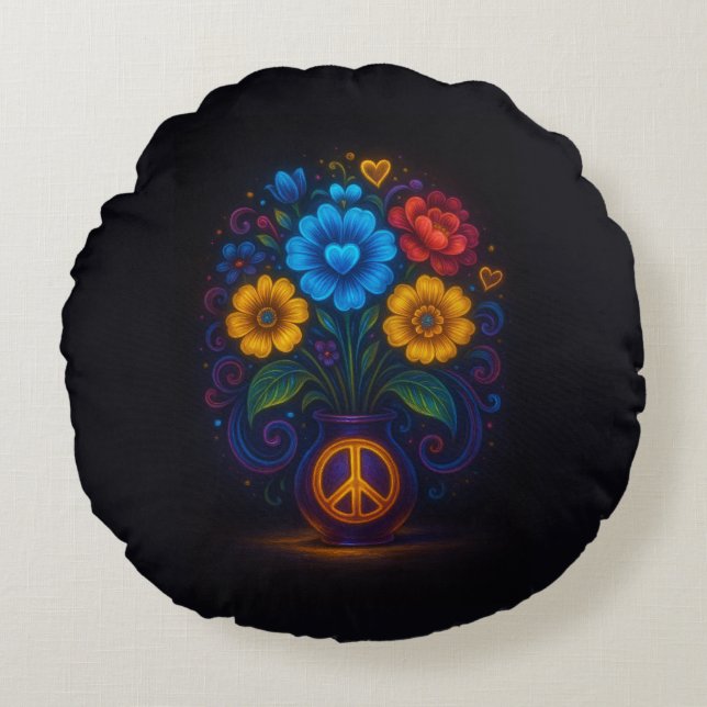 ALMOFADAS FLORES  ROUND PILLOW (Front)