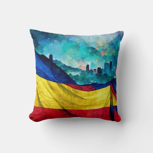 Almohada de la bandera de Colombia Colombian Flag Throw Pillow