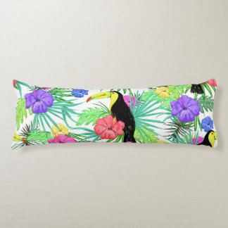 Almohada Tucanes And Tropical Flora Body Pillow