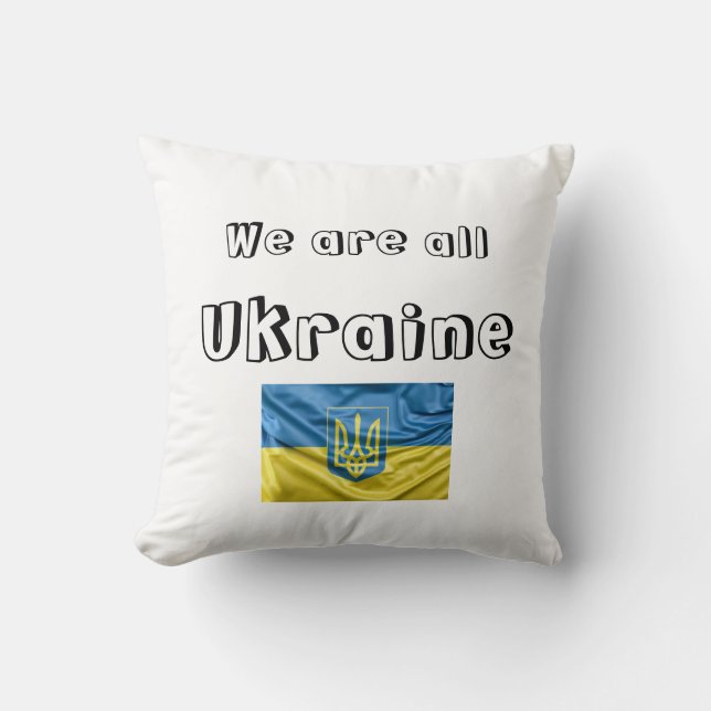 Almohada We are Ukraine Throw Pillow (Front)