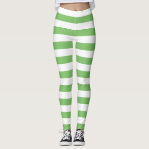 Almond and white color horizontal striped leggings
