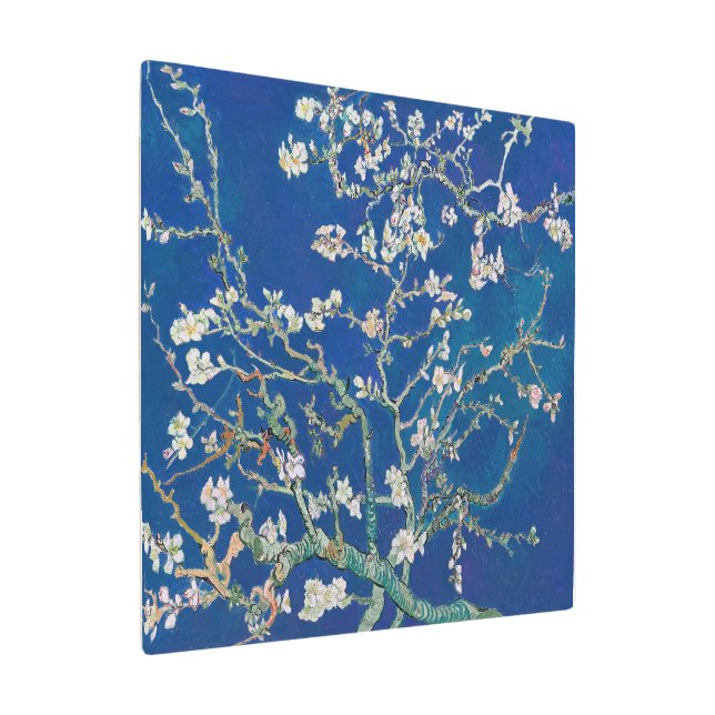 Almond Bloom (Indigo) | Van Gogh | Metal Print (Angled)