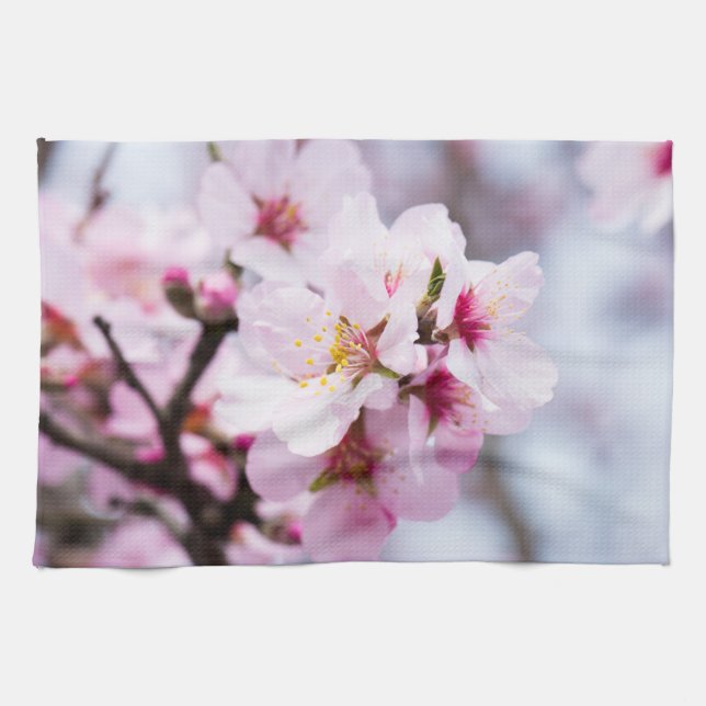 Almond blooming kitchen towel (Horizontal)