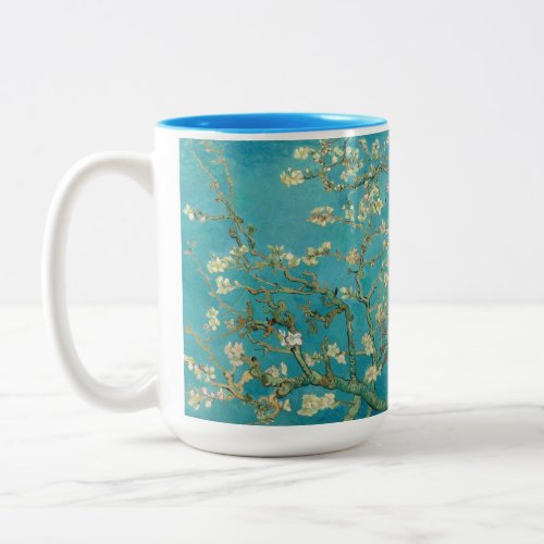 Almond Blossom 1890 by Vincent van Gogh Two_Tone Coffee Mug