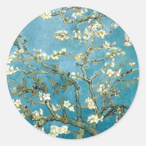 Almond blossom 1890 Vincent Van Gogh Fine Art Classic Round Sticker