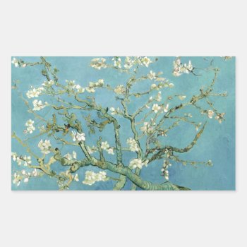 Almond Blossom By Van Gogh Rectangular Sticker by GalleryGreats at Zazzle