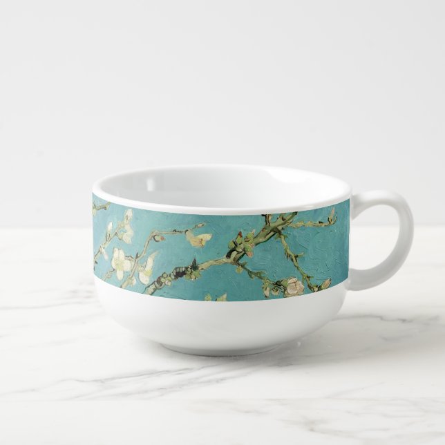 Almond blossom by Vincent Van Gogh Soup Mug (Left)