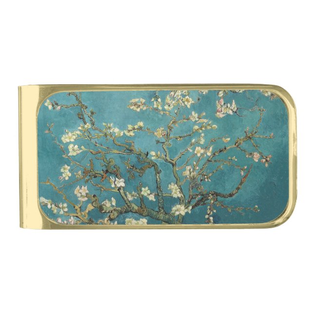 Almond Blossom Gold Finish Money Clip (Front)