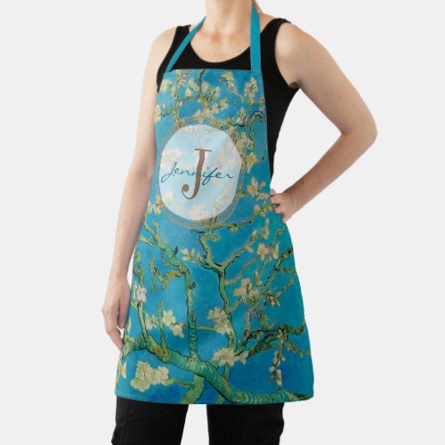 Almond Blossom Monogrammed Van Gogh Apron