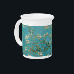 Almond Blossom, Oil Painting, Vincent Van Gogh Beverage Pitcher<br><div class="desc">Vincent Van Gogh, February 1890
oil on canvas
post-impressionist oil painting depicting a flowering blooming almond tree with white flowers and green-blue branches against a muted teal background
sophisticated elegant fancy chic quirky boho stately eclectic bohemian maximalist fine modern classic art decor</div>