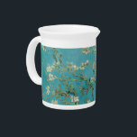 Almond Blossom, Oil Painting, Vincent Van Gogh Beverage Pitcher<br><div class="desc">Vincent Van Gogh, February 1890
oil on canvas
post-impressionist oil painting depicting a flowering blooming almond tree with white flowers and green-blue branches against a muted teal background
sophisticated elegant fancy chic quirky boho stately eclectic bohemian maximalist fine modern classic art decor</div>