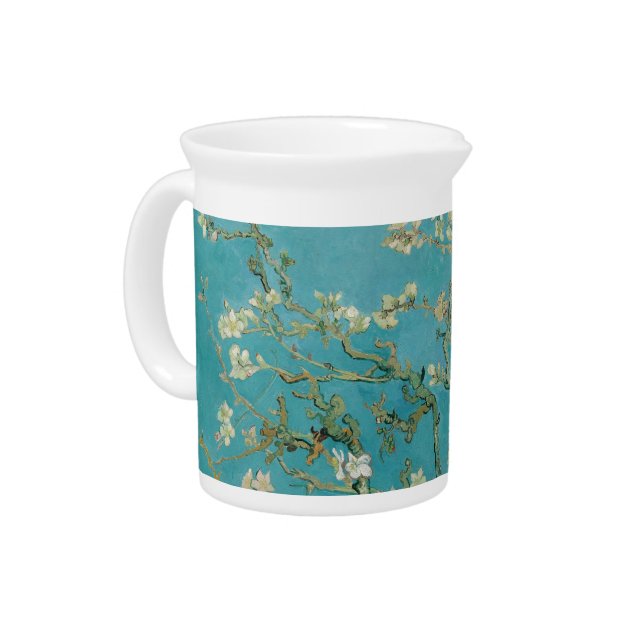 Almond Blossom, Oil Painting, Vincent Van Gogh Beverage Pitcher (Left)