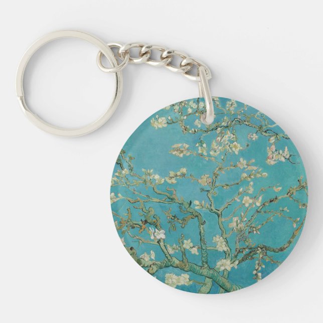 Almond Blossom, Oil Painting, Vincent Van Gogh Keychain (Front)