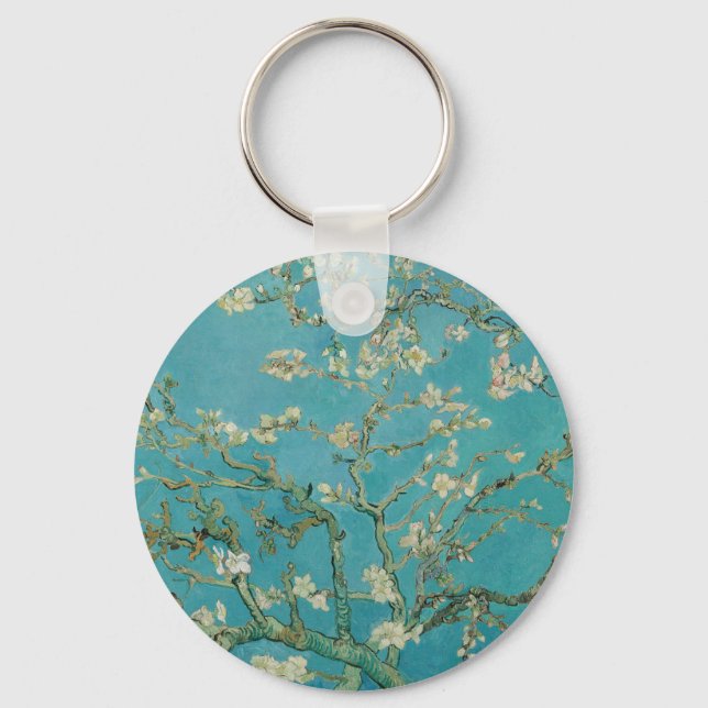 Almond Blossom, Oil Painting, Vincent Van Gogh Keychain (Front)