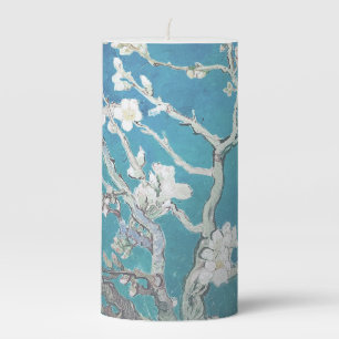 Almond Blossom Van Gogh Art Pillar Candle