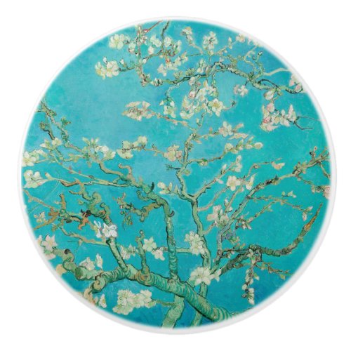 Almond Blossom Van Gogh Ceramic Knob