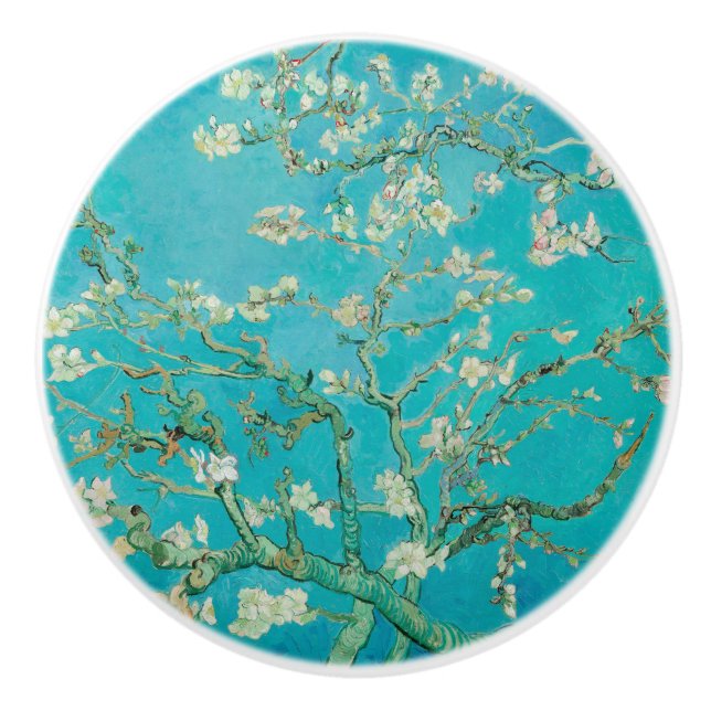 Almond Blossom Van Gogh Ceramic Knob (Front)