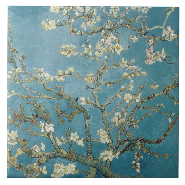 Almond Blossom Van Gogh  Ceramic Tile (Front)
