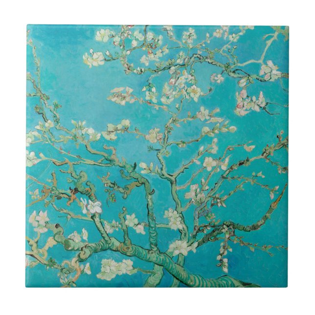 Almond Blossom Van Gogh Ceramic Tile (Front)