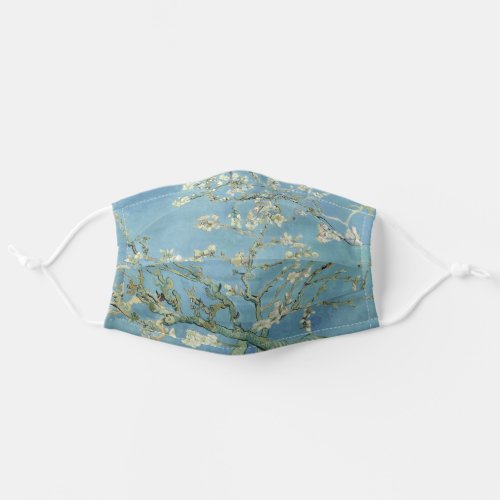 Almond Blossom Van Gogh Floral Teal Art Painting Adult Cloth Face Mask
