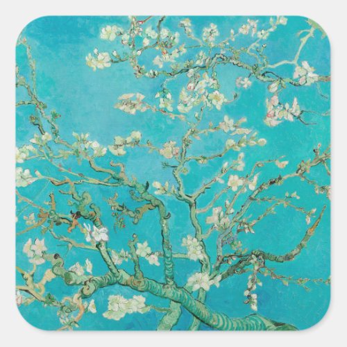 Almond Blossom Van Gogh Square Sticker