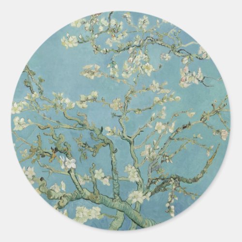 Almond Blossom Vincent Van Gogh  Classic Round Sticker