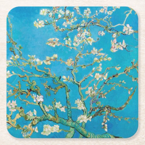 Almond Blossom Vincent van Gogh Square Paper Coaster