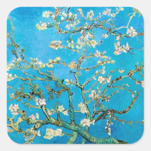 Almond Blossom Vincent van Gogh Square Sticker