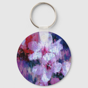 Almond Blossom Watercolor Keychain