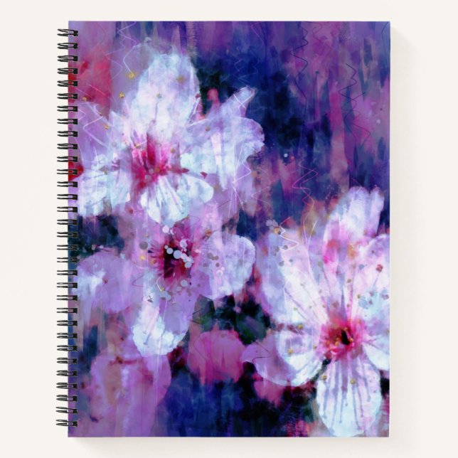 Almond Blossom Watercolor Notebook (Front)