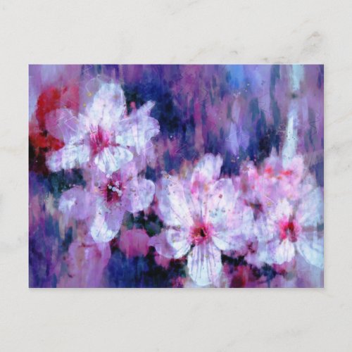 Almond Blossom Watercolor Postcard