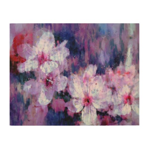 Almond Blossom Watercolor Wood Wall Art