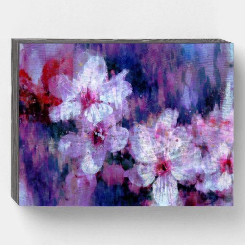 Almond Blossom Watercolor Wooden Box Sign