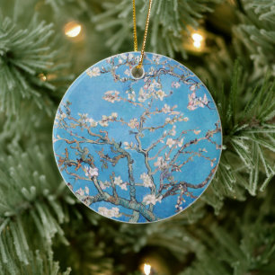 Almond Blossoms Blue Vincent van Gogh Art Painting Ceramic Ornament