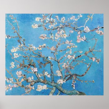 Almond Blossoms Blue Vincent Van Gogh Art Painting Poster by Then_Is_Now at Zazzle
