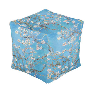 Almond Blossoms Blue Vincent van Gogh Art Painting Pouf