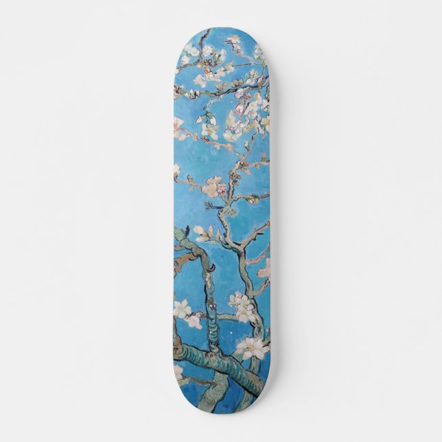 Almond Blossoms Blue Vincent van Gogh Art Painting Skateboard Deck (Front)
