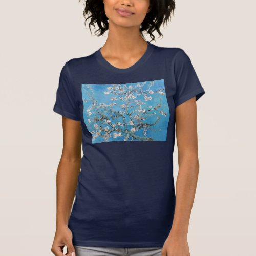 Almond Blossoms Blue Vincent van Gogh Art Painting T_Shirt