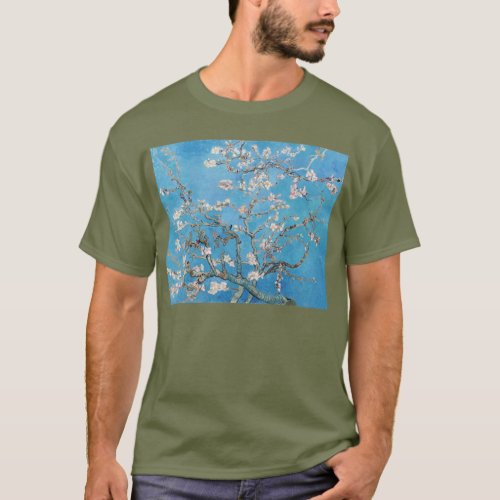 Almond Blossoms Blue Vincent van Gogh Art Painting T_Shirt