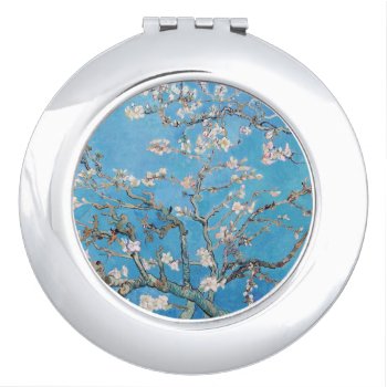 Almond Blossoms Blue Vincent Van Gogh Art Painting Vanity Mirror by Then_Is_Now at Zazzle