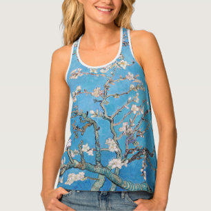 Almond Blossoms Blue Vincent van Gogh Flowers Art Tank Top