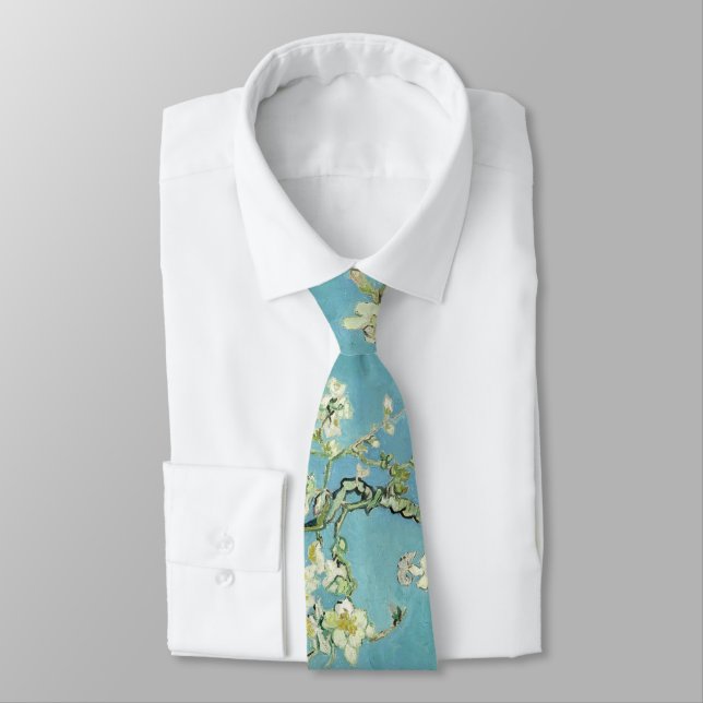 Almond Blossoms by van Gogh Neck Tie (Tied)