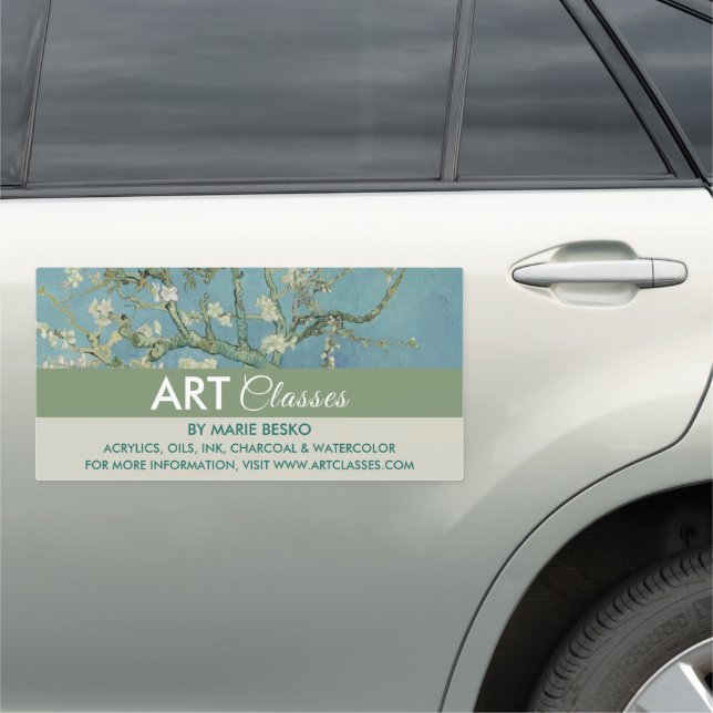 Almond Blossoms By Vincent Van Gogh, Art Classes Car Magnet (In Situ)