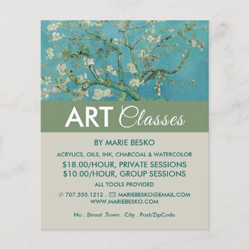 Almond Blossoms By Vincent Van Gogh Art Classes Flyer