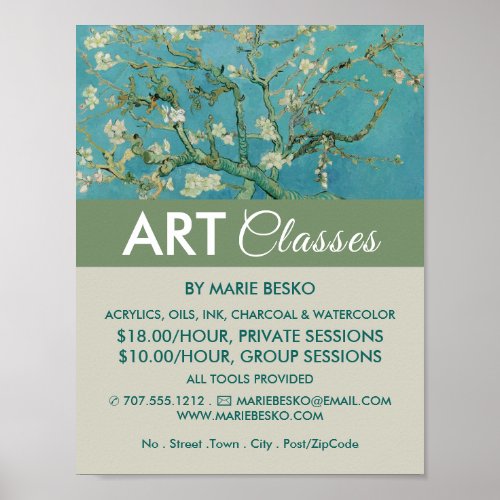 Almond Blossoms By Vincent Van Gogh Art Classes Poster