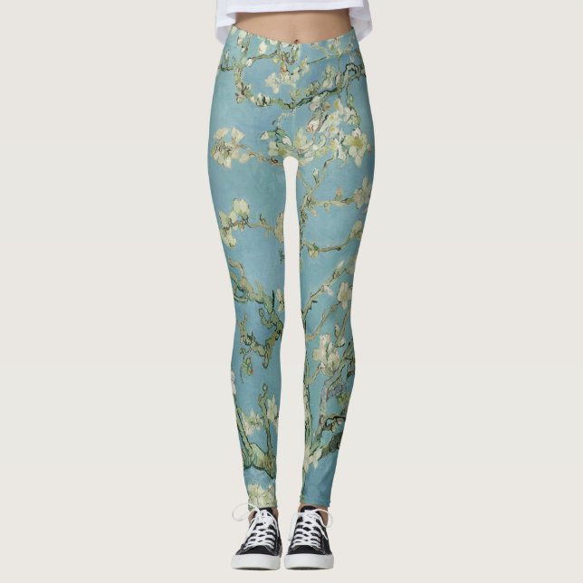 Almond Blossoms by Vincent Van Gogh Fine Art Leggings (Front)