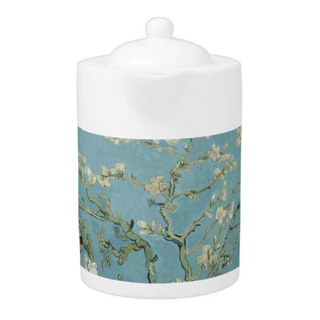 Almond Blossoms by Vincent Van Gogh Fine Art Teapot (Front)