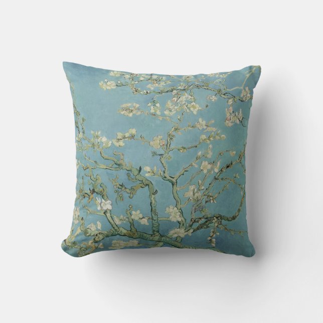 Almond Blossoms by Vincent Van Gogh Fine Art Throw Pillow (Front)
