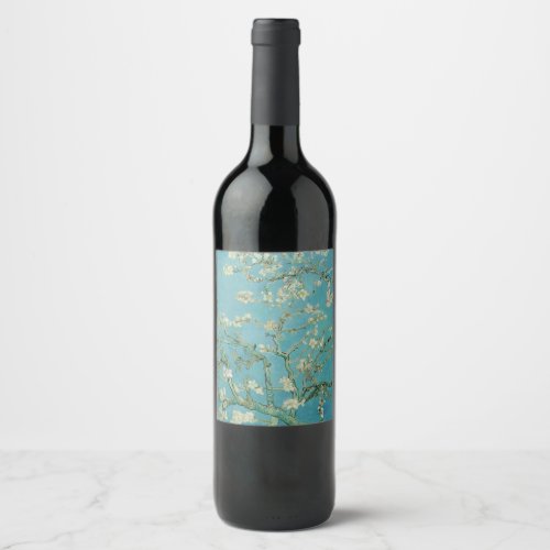 Almond Blossoms by Vincent Van Gogh Fine Art Wine Label