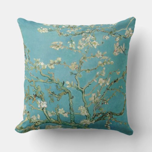 Almond Blossoms by Vincent van Gogh Throw Pillow